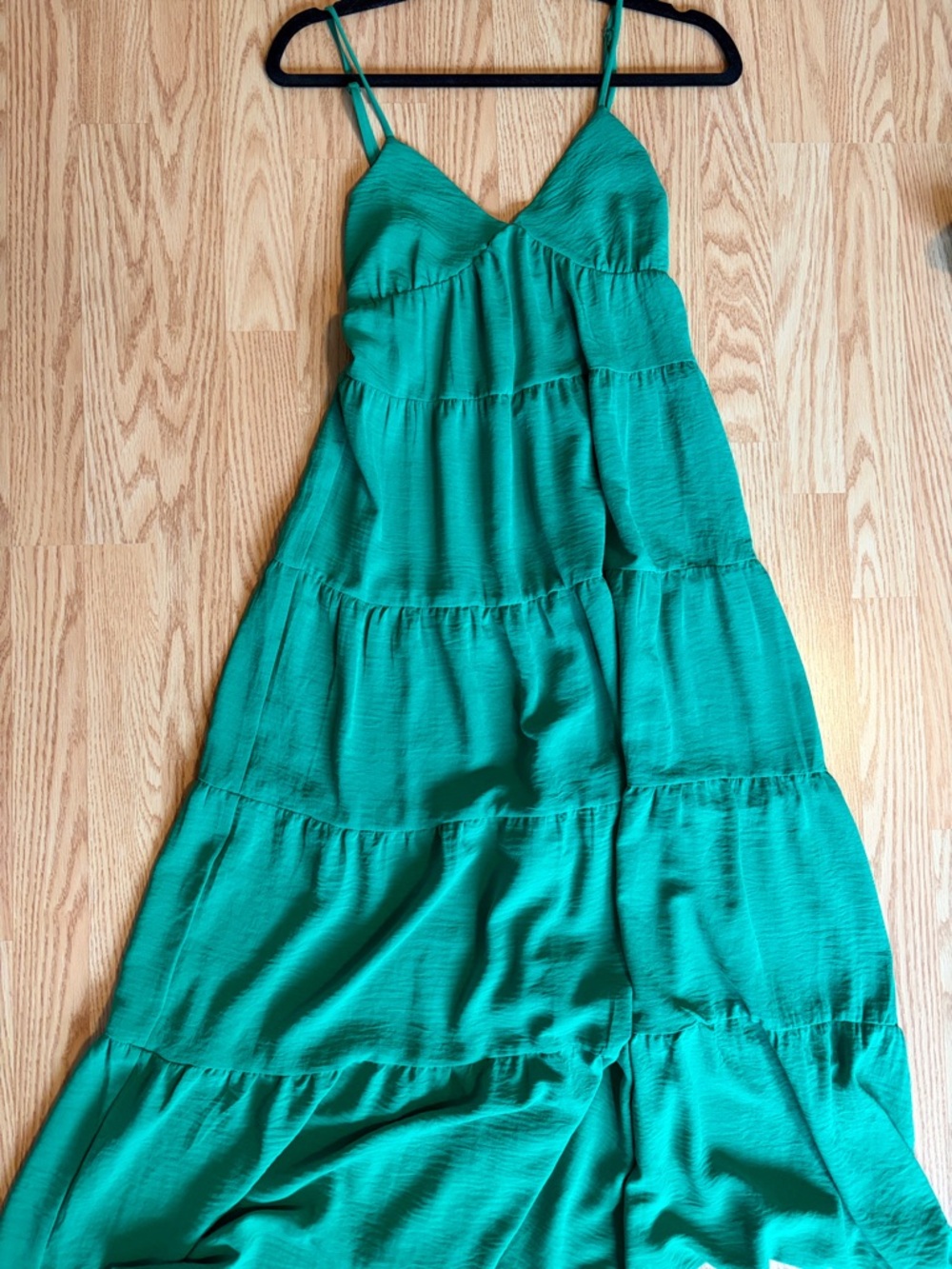 Tiered Maxi Dress in Green - XS